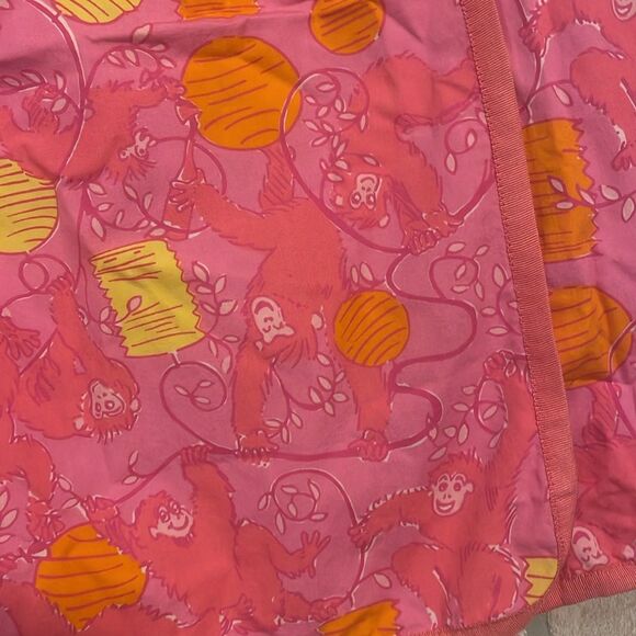 Lilly Pulitzer Vintage Reversible Wrap Skirt 4 Strawberry Barrel of Monkeys - Picture 6 of 8
